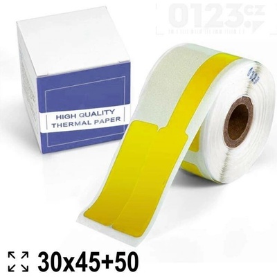 Samolepící štítky TL - na kabely 30x45+50mm, 80ks - žluté
