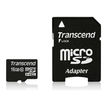 Transcend microSDHC 16GB class 10 + adapter TS16GUSDHC10