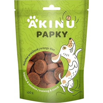 Akinu PAPKY Koliesko oranžové maškrta pre psov 100 g