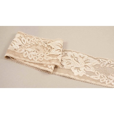 Silonové čipka - režná - šířka 6,6 cm