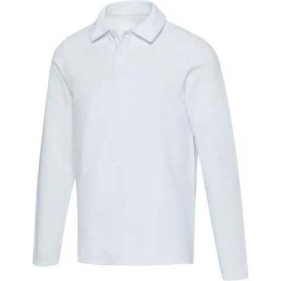 Apollo unisex polokošile s dlouhým rukávem Bílá