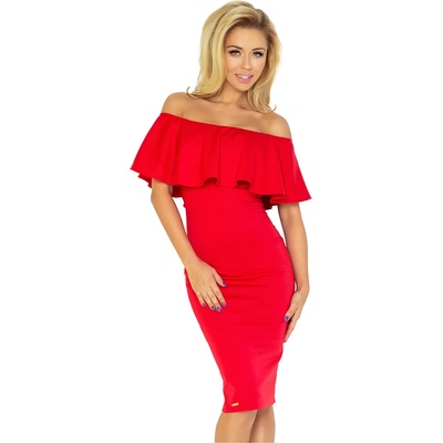 Numoco Елегантна миди рокля в червено 138-2nmc-735 - Червен, размер xs