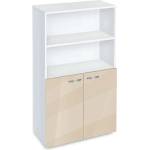 Bogdan Furniture G Етажерка BM-Ava 4 с вратички, крем гланц с бяло гладко