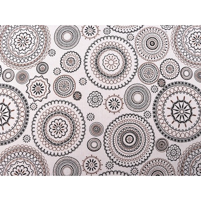 Prima-obchod Bavlněná metráž / imitace lnu hrubší, mandala, barva režná