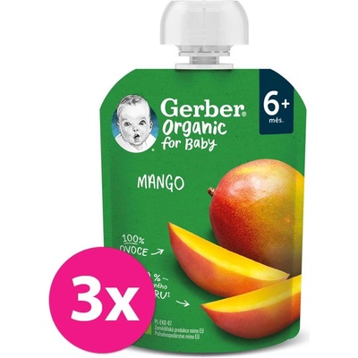 Gerber Organic vrecúško mango 3 x 90 g​