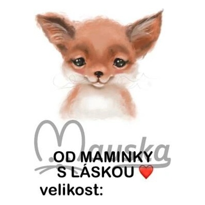Štítek na oblečení LIŠTIČKA - od maminky s láskou