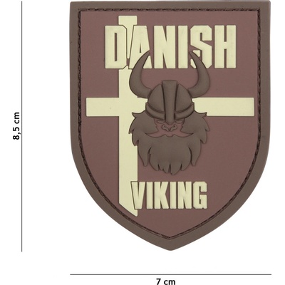 Gumová nášivka 101 Inc Viking vlajka Dánsko - multicam