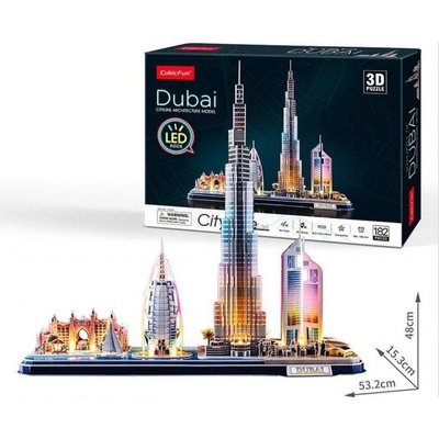 CubicFun 3D puzzle LED Dubaj 182 ks