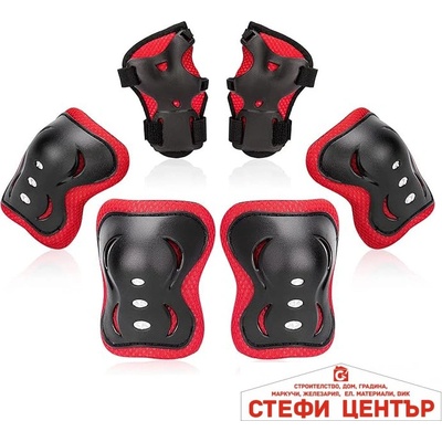 Paolo Детски наколенки РА423 - 6бр / к-т - ЧЕРВЕНИ (72862)