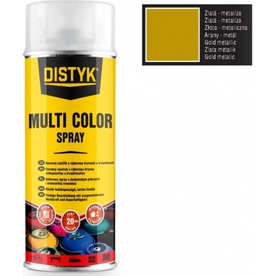 Den Braven DISTYK Multi color spray 400 ml RAL9182 zlatá metalíza TP09182D