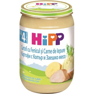 HiPP Био Пюре HiPP Картофи с копър и заешко месо 190 гр. - 4+ месеца