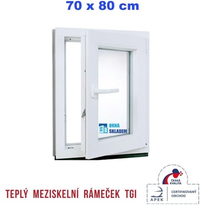 ERKADO 700 x 800 mm Bílé / Antracit otevíravé i sklopné pravé