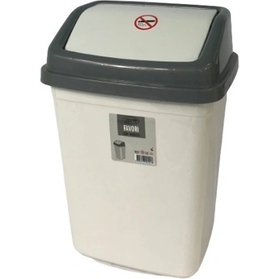 Кош с люлеещ капак 30 литра Бяло