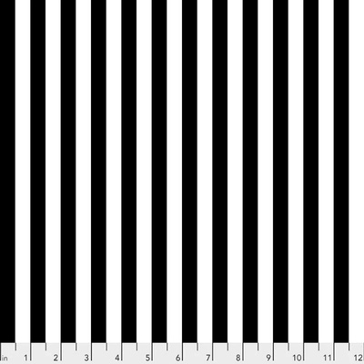 Bavlněná látka pruhovaná černobílá | Tula Pink – True Colors – Tent Stripe Paper