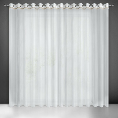 Takoy Záclona MERIL z hladkej matnej mikrosieťky so zlatou ozdobnou čipkou 300 x 250 cm-HF-390101 | 300 x 250 cm