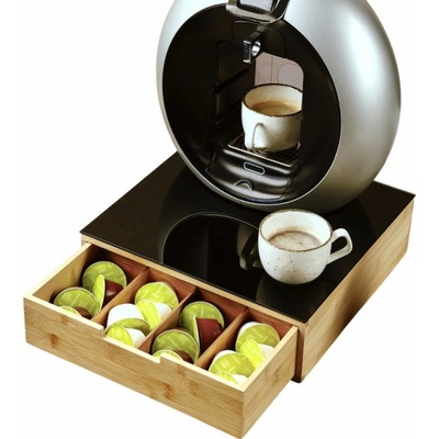 Kesper 58953 Organizér na čaje a kávové kapsule bambus 30 x 10 x 30 cm