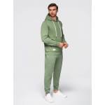 Ombre Clothing Мъжки спортен костюм памучен суитшърт + панталони джогър - зелен V3 Z121 Ombre Clothing Ombre Clothing | Zelen | МЪЖЕ | XL