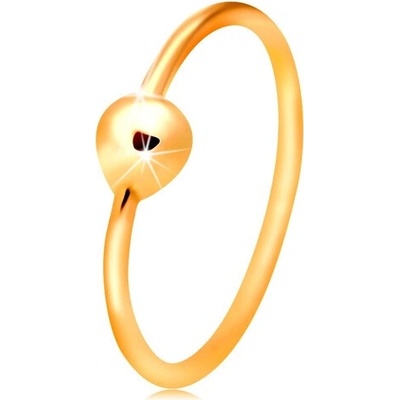 Šperky Eshop zlatý piercing do nosu lesklý kroužek s drobnou kuličkou S2GG206.03