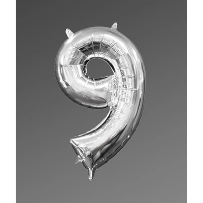 Nafukovací balón stříbrný číslo 9