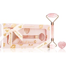 Crystallove Rose Quartz Selflove Set masážní váleček na obličej a masážní pomůcka