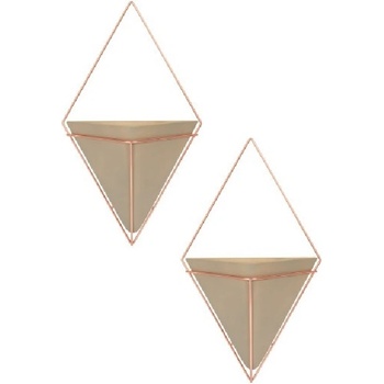 Image 1 of Umbra Кашпи за окачване Umbra - Trigg, 2 броя, пясъчни/медни (UMBRA 470753-633)