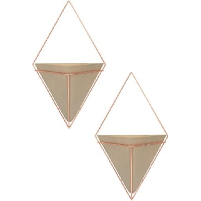 Umbra Кашпи за окачване Umbra - Trigg, 2 броя, пясъчни/медни (UMBRA 470753-633)