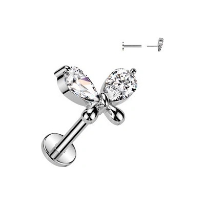 Šperky4U Labreta PUSH IN piercing do brady LB047-ST