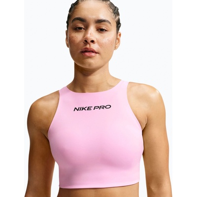Nike Спортен сутиен Nike Pro Sculpt pink rise/black
