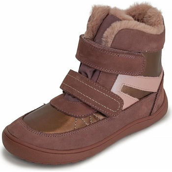 Protetika dívčí zimní barefoot boty DAXI OLD PINK starorůžová