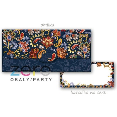 Obálka dárková na peníze - ornamenty barevné