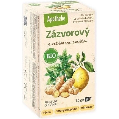 Apotheke BIO Selection Zázvorový čaj s citrónom a mätou 20 x 1,5 g