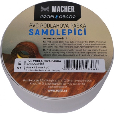 Macher 317177-160504 podlahová páska svetlo šedá šedá 5 m