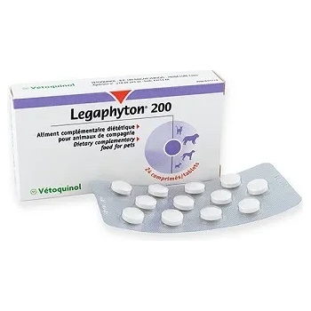 Vétoquinol - Legaphyton / легафитон / - xранителна добавка за кучета и котки, спомагаща за правилно функциониране на черния дроб 200 мг. / 24 табл