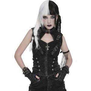 Devil fashion дамски корсетен елек DEVIL FASHION - Punk - черен - WT101