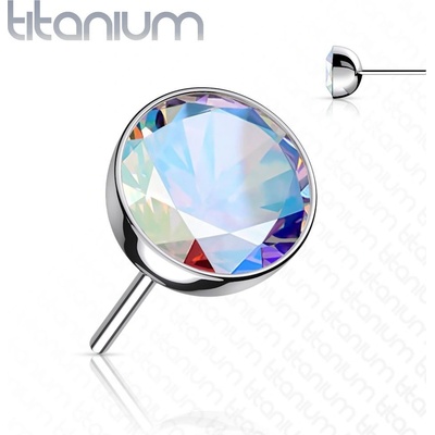 S4U Kamínek k PUSH IN piercing do nosu TITAN, AB zirkon (3 mm) TIT1147AB-030
