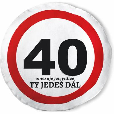 Impar koulatý polštář Ty jedeš dál – 40 let (KULATY-POLSTAR-TY-JEDES-DAL-40)