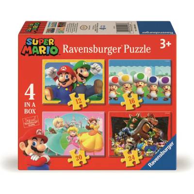 Ravensburger - Puzzle 4v1 Super Mario and his adventures - 1 - 39 piese