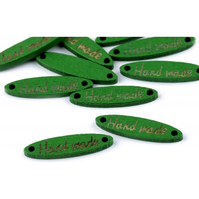Prima-obchod Dřevěná cedulka / ozdoba Handmade 6x27 mm, barva 9 zelená