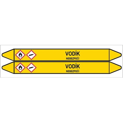 Značení potrubí, vodík,2 ks, 450 × 52 mm PZ 007670