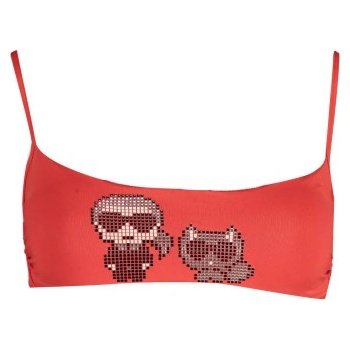 KARL LAGERFELD Дамски бански топ karl lagerfeld, Червен (KL22WTP04_ROSSO_RED)