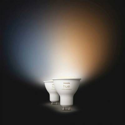 Philips Hue White Ambiance LED žiarovka GU10 4,2W/400lm 2200-6500K bluetooth 2-set