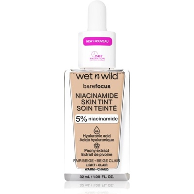 Wet n Wild Bare Focus Niacinamide Skin Tint ľahký hydratačný make-up Fair Beige Warm 32 ml
