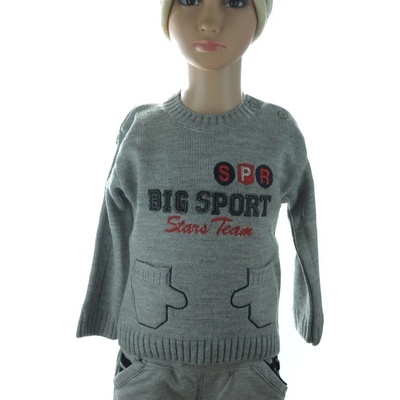Sveter detský Big sport 3D tmavomodrá