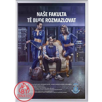 A-Z Reklama CZ plakátový klaprám s protipožární certifikací B1 profil 25 mm ostrý roh A1