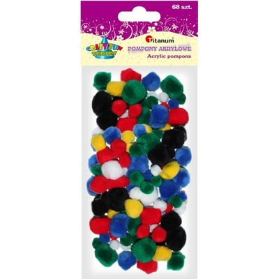 Titanum Bambulky pompom Titanum, barevný mix 68 ks