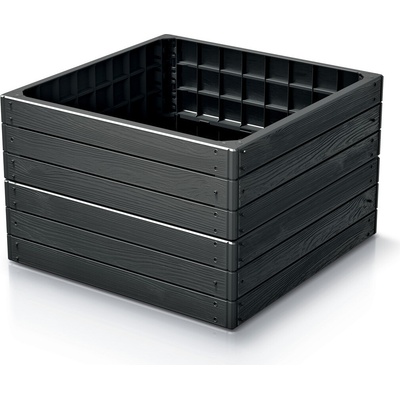 Prosperplast Vyvýšený záhon BASE WOODY 75,6 cm antracit