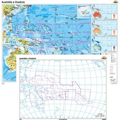 Cartographia Austrália a Oceánia + slepá mapa DUO (160x120 cm)