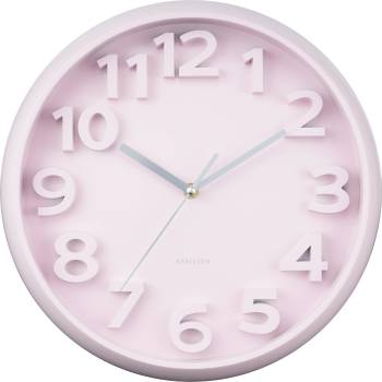 Karlsson Стенен часовник Elevated Classic Numbers, пастелно розов (KA6052LP)