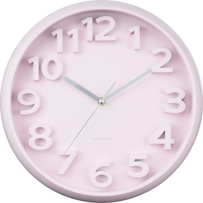 Karlsson Стенен часовник Elevated Classic Numbers, пастелно розов (KA6052LP)