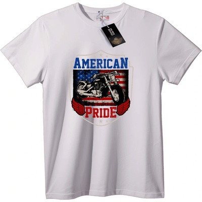 NOONEBRAND Тениска Американска байкърска гордост - 5XL, White